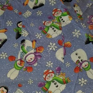 Winter Snowmen scrub top
